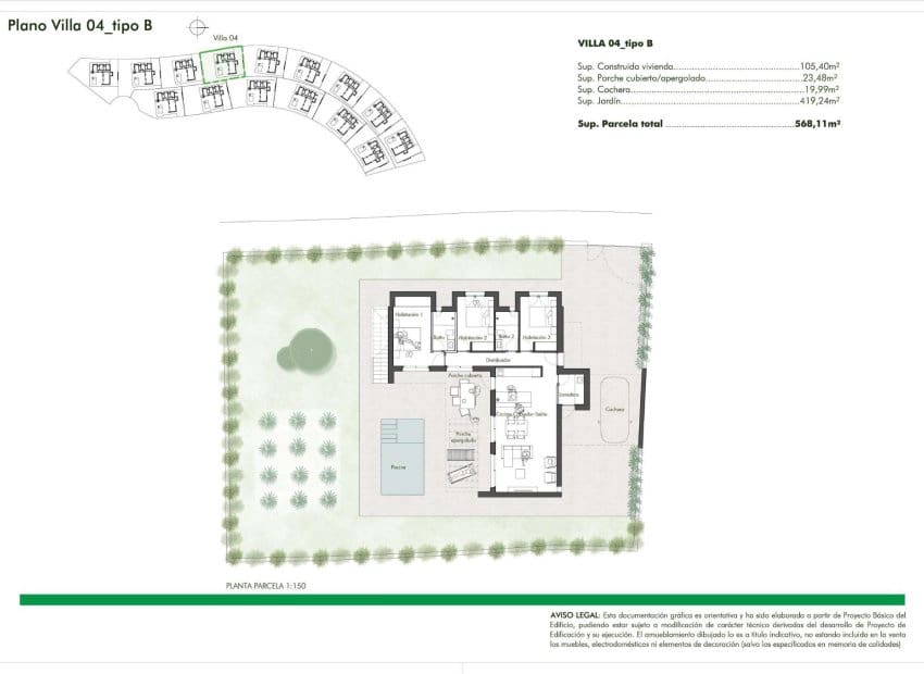 3 soveværelse Villa til salg i Hacienda del Alamo med swimmingpool - € 344.900 (Ref: 8969156)
