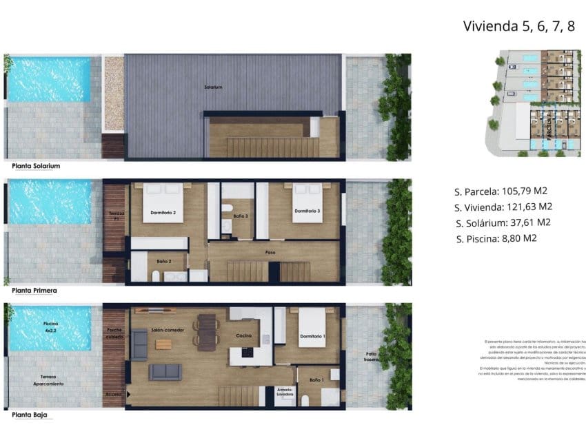 Casa de 3 habitaciones en Pilar de la Horadada en venta con piscina - 385.000 € (Ref: 8993063)