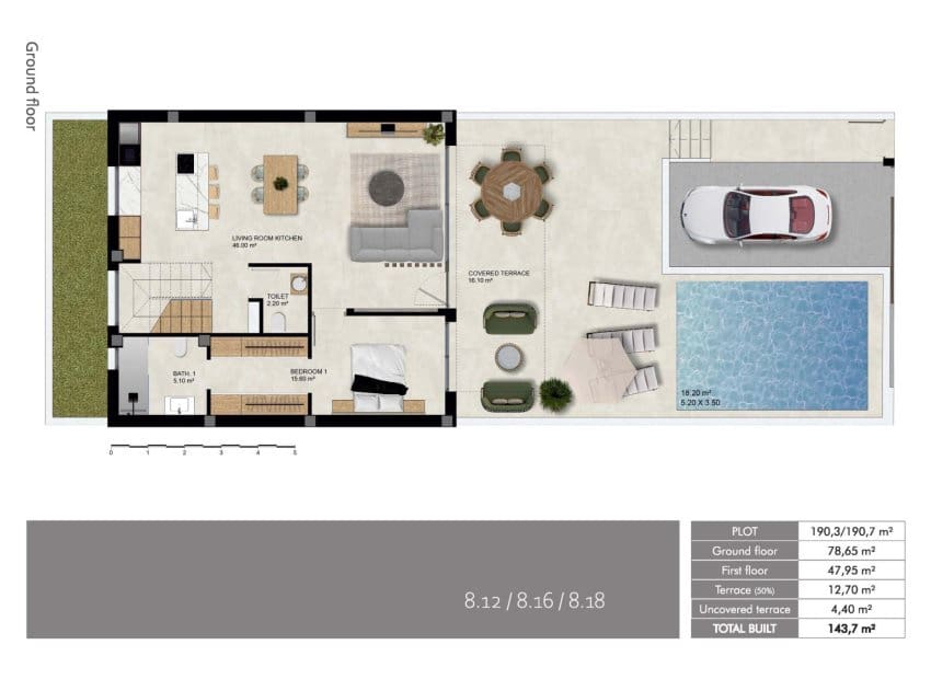 3 soveværelse Semi-Rækkehus til salg i Dolores med swimmingpool - € 389.000 (Ref: 9175564)