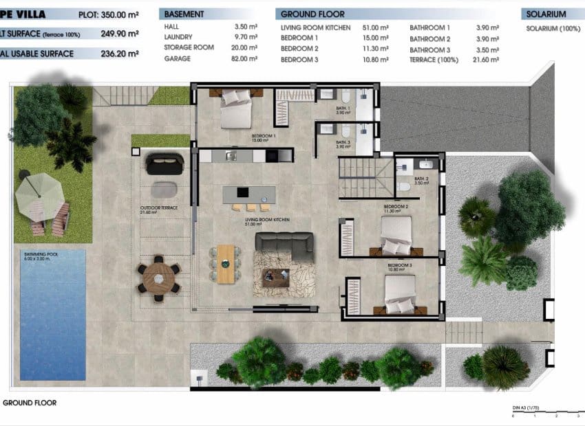 3 chambre Villa/Maison à vendre à Los Alcazares avec piscine - 685 000 € (Ref: 9386391)