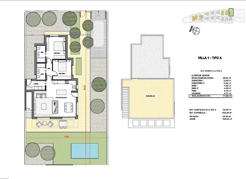 2 quarto Moradia para venda em Fuente Alamo de Murcia com piscina - 279 900 € (Ref: 9449485)