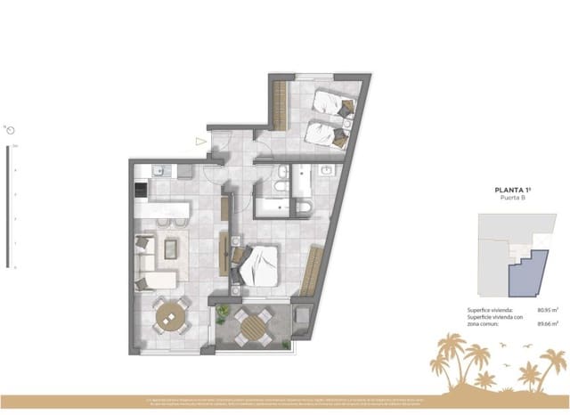 2 makuuhuone Huoneisto myytävänä paikassa Zona Pueblo, Guardamar del Segura mukana uima-altaan - 269 000 € (Ref: 9460740)