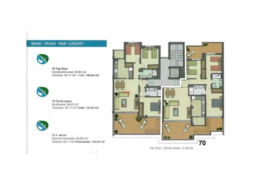 3 makuuhuone Kattohuoneisto myytävänä paikassa Orihuela Costa mukana uima-altaan - 346 000 € (Ref: 9516565)