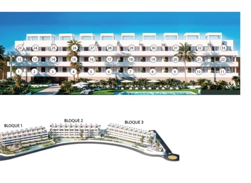 2 makuuhuone Huoneisto myytävänä paikassa Finestrat mukana uima-altaan - 329 900 € (Ref: 9525385)