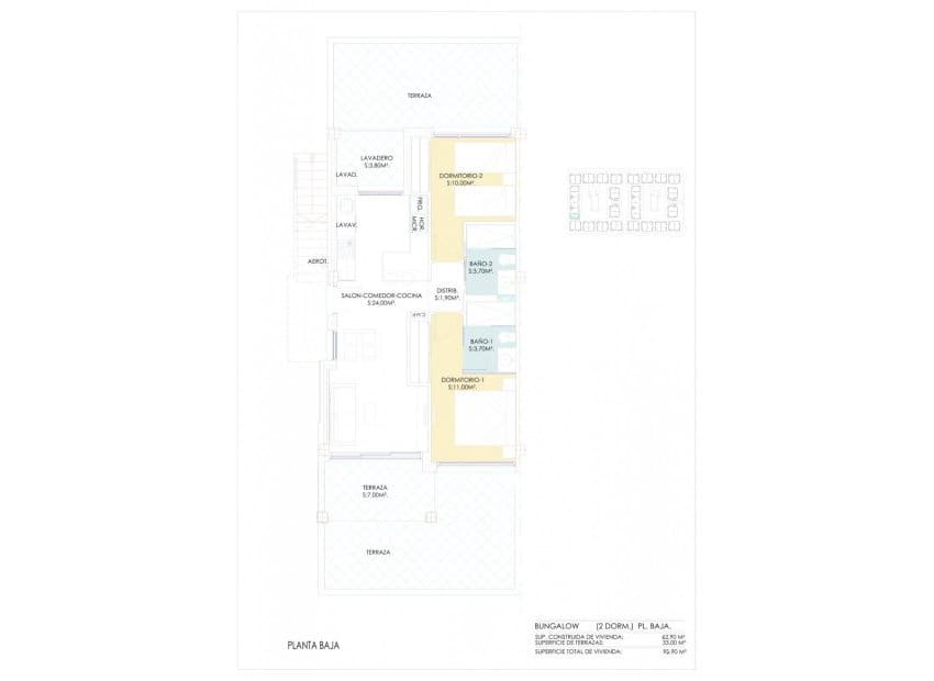 Bungalow de 2 habitaciones en Los Balcones en venta con piscina - 275.000 € (Ref: 9525427)