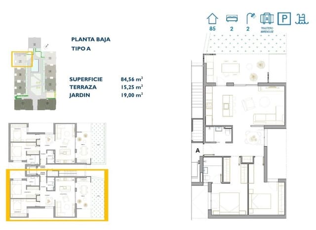 2 bedroom Apartment for sale in San Pedro del Pinatar ciudad, San Pedro del Pinatar with pool - € 254,900 (Ref: 9525435)