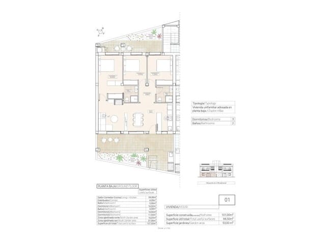 3 soveværelse Bungalow til salg i La Canalosa, Hondón de las Nieves - € 215.000 (Ref: 9525450)