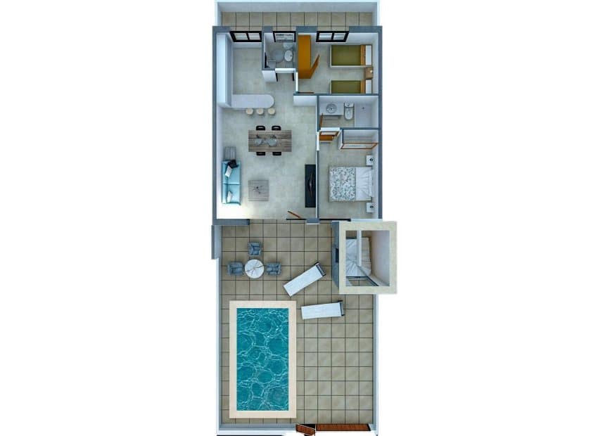 2 soveværelse Byhus til salg i Fuente Alamo de Murcia med swimmingpool - € 189.034 (Ref: 9525462)