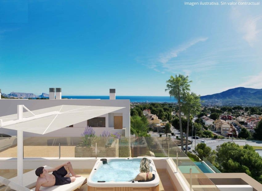 4 soveværelse Semi-Rækkehus til salg i La Nucia med swimmingpool - € 449.000 (Ref: 9528634)