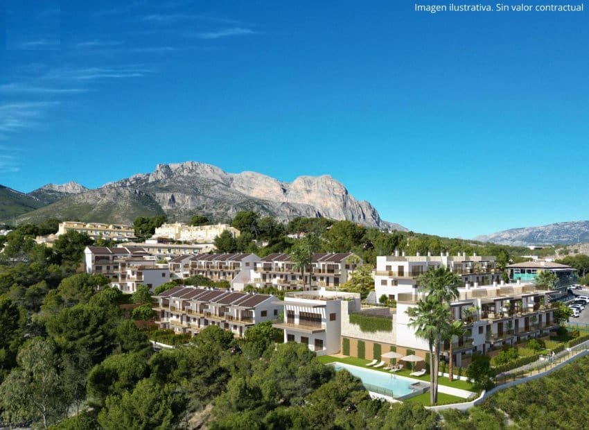 4 soveværelse Semi-Rækkehus til salg i La Nucia med swimmingpool - € 449.000 (Ref: 9528634)