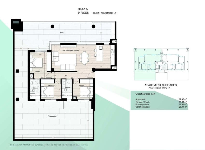 3 slaapkamer Appartement te koop in Los Narejos met zwembad - € 324.900 (Ref: 9539656)