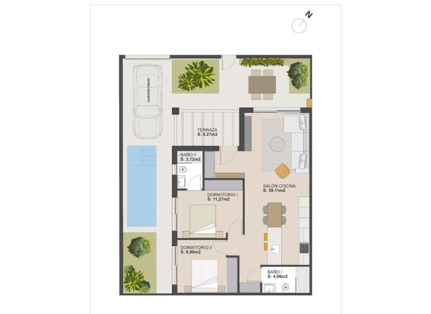 2 soveværelse Byhus til salg i Roldan med swimmingpool - € 272.900 (Ref: 9784530)
