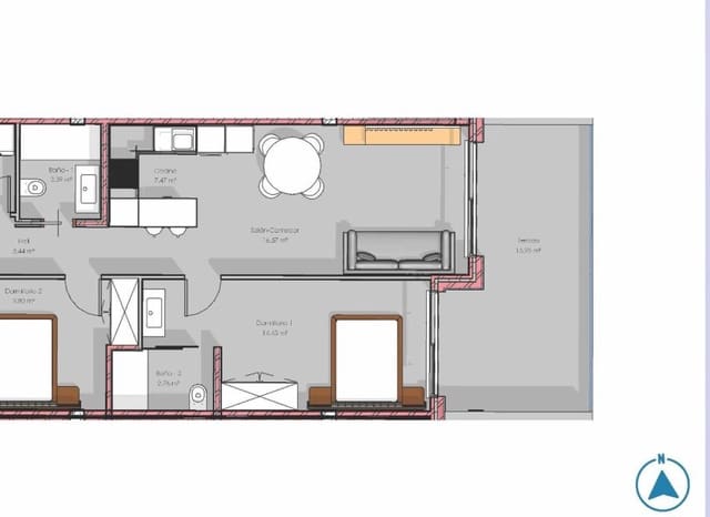 2 makuuhuone Huoneisto myytävänä paikassa El Raso, Guardamar del Segura mukana uima-altaan - 295 000 € (Ref: 9800061)