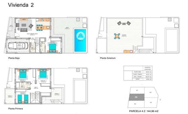 4 soverom Villa til salgs i Los Belones, Cartagena med svømmebasseng garasje - € 335 000 (Ref: 8555871)