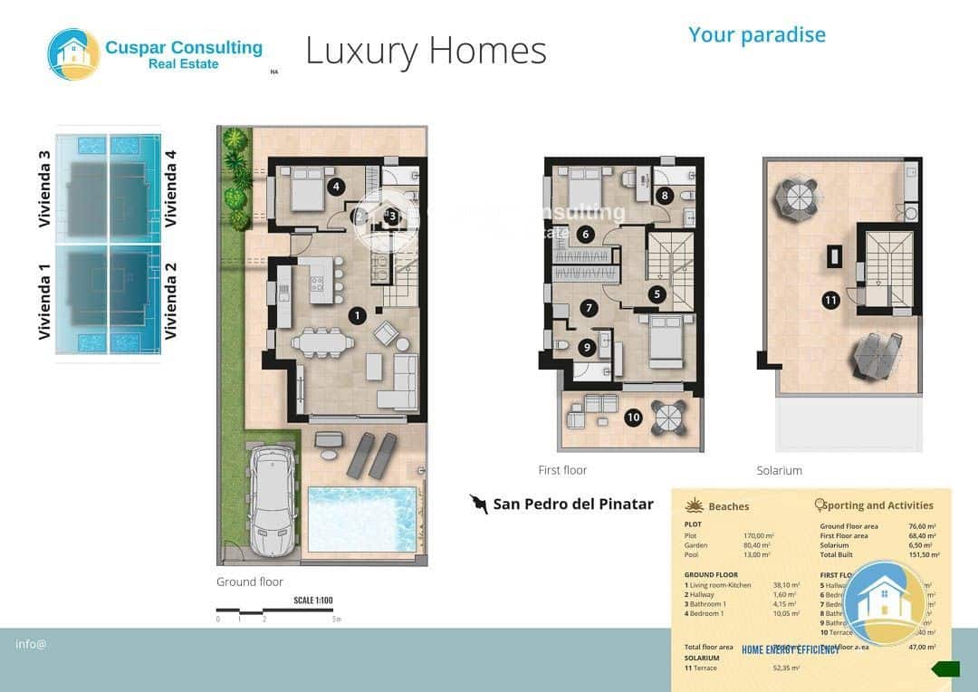 3 camera da letto Villa in vendita in San Pedro del Pinatar con piscina garage - 429.000 € (Rif: 8555968)