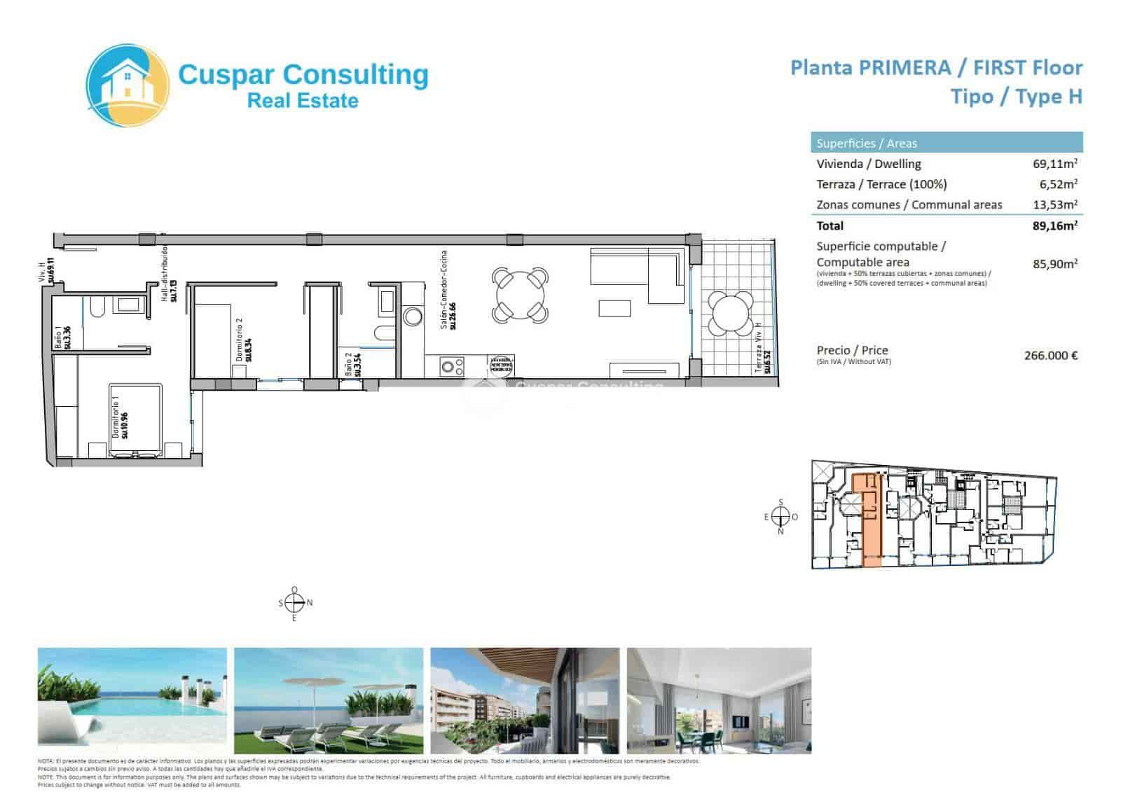 2 soveværelse Lejlighed til salg i Guardamar del Segura med swimmingpool garage - € 359.000 (Ref: 8635014)