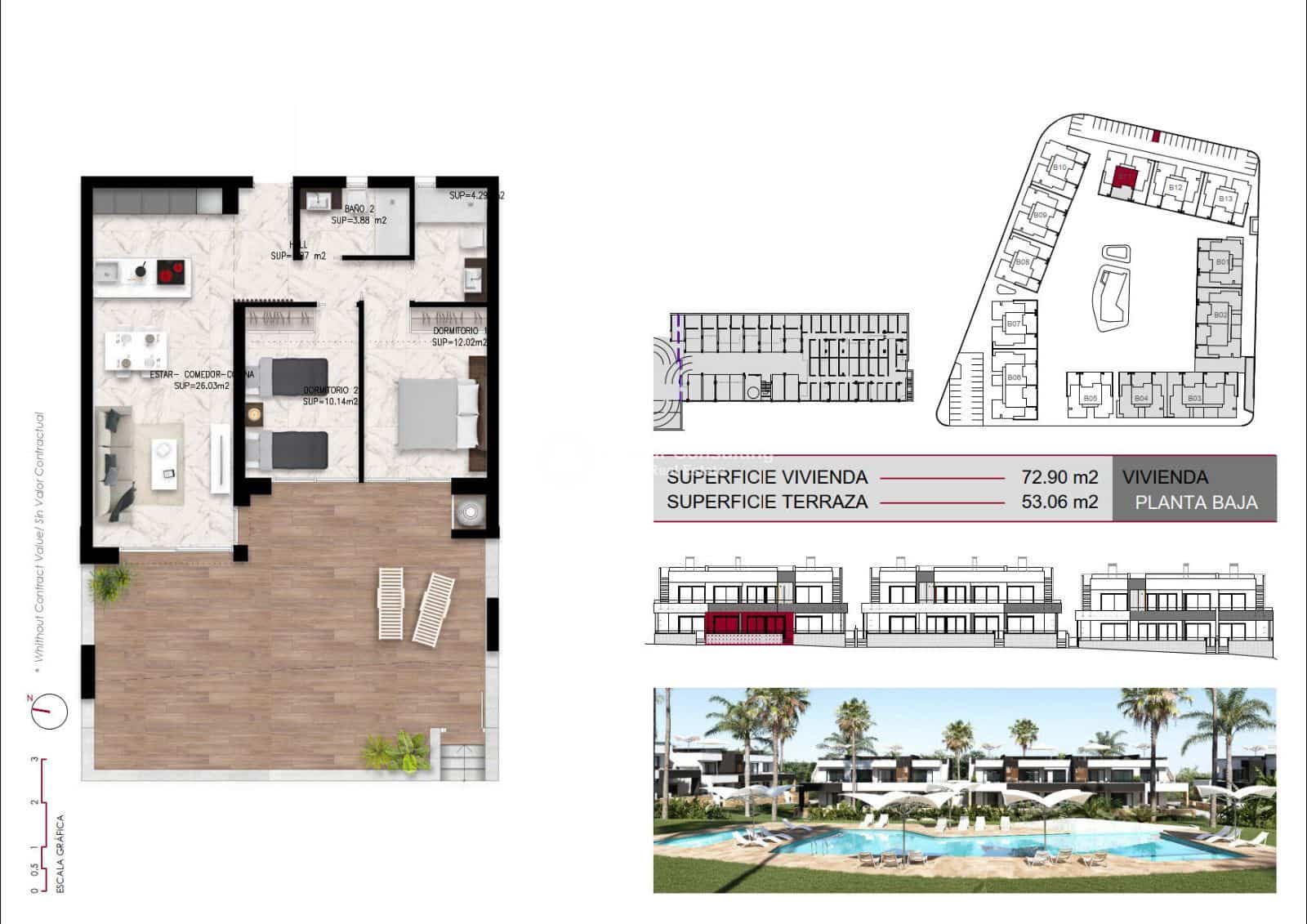 2 soveværelse Lejlighed til salg i Ciudad Quesada med swimmingpool garage - € 279.000 (Ref: 8723515)