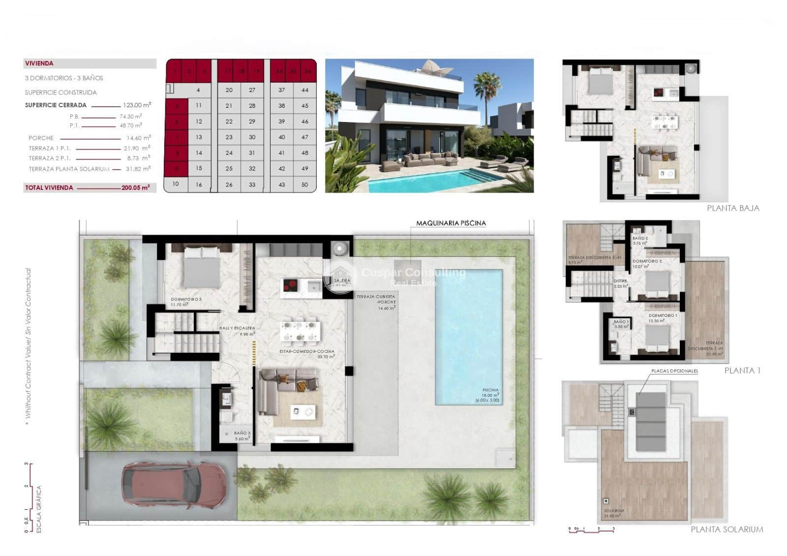 3 soverom Villa til salgs i Ciudad Quesada med svømmebasseng garasje - € 555 000 (Ref: 8728614)