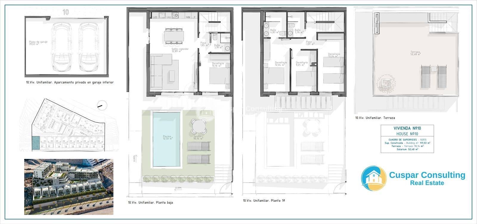 3 soveværelse Penthouse til salg i Aguilas med swimmingpool garage - € 288.000 (Ref: 8734902)