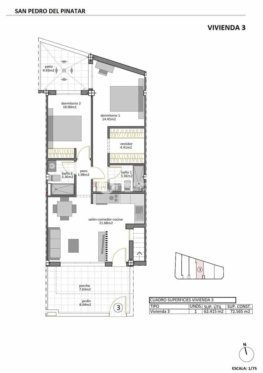 2 quarto Penthouse para venda em San Pedro del Pinatar com piscina garagem - 269 950 € (Ref: 8765036)