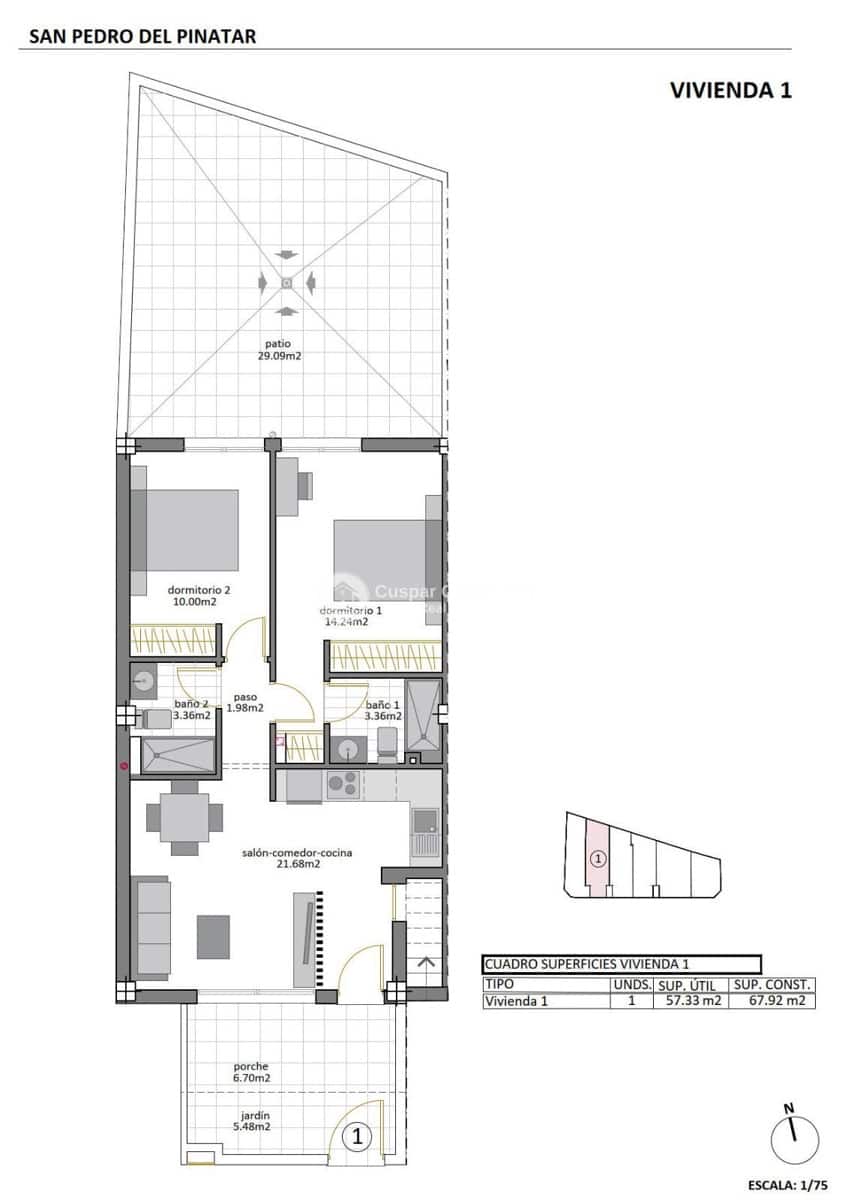 2 quarto Penthouse para venda em San Pedro del Pinatar com piscina garagem - 269 950 € (Ref: 8765036)