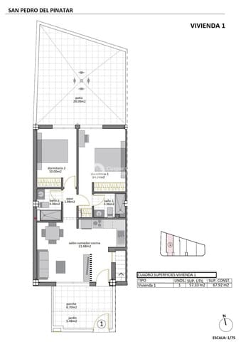 2 quarto Penthouse para venda em San Pedro del Pinatar ciudad, San Pedro del Pinatar com piscina garagem - 269 950 € (Ref: 8765036)