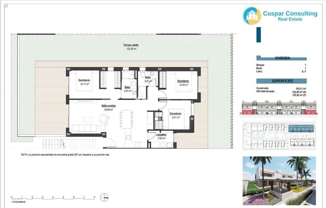 3 soverom Leilighet til salgs i Centro, Los Alcázares med svømmebasseng garasje - € 320 000 (Ref: 8855432)