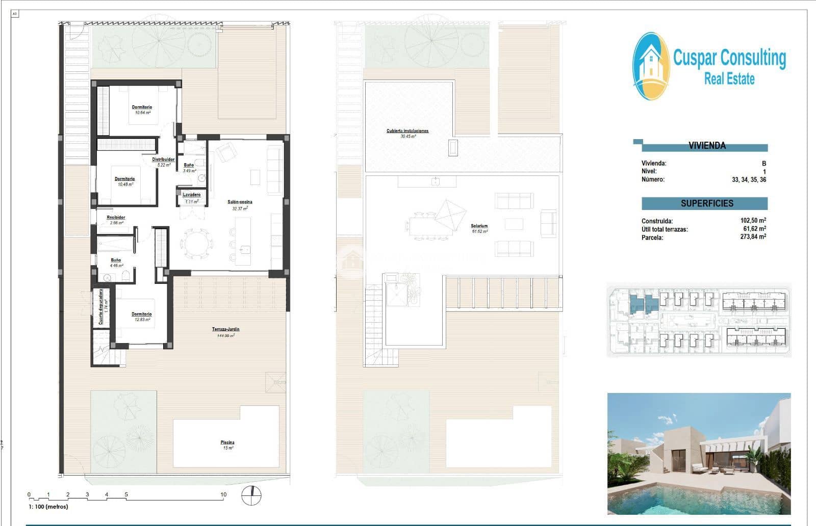 3 quarto Moradia para venda em Los Alcazares com piscina garagem - 419 000 € (Ref: 8855433)