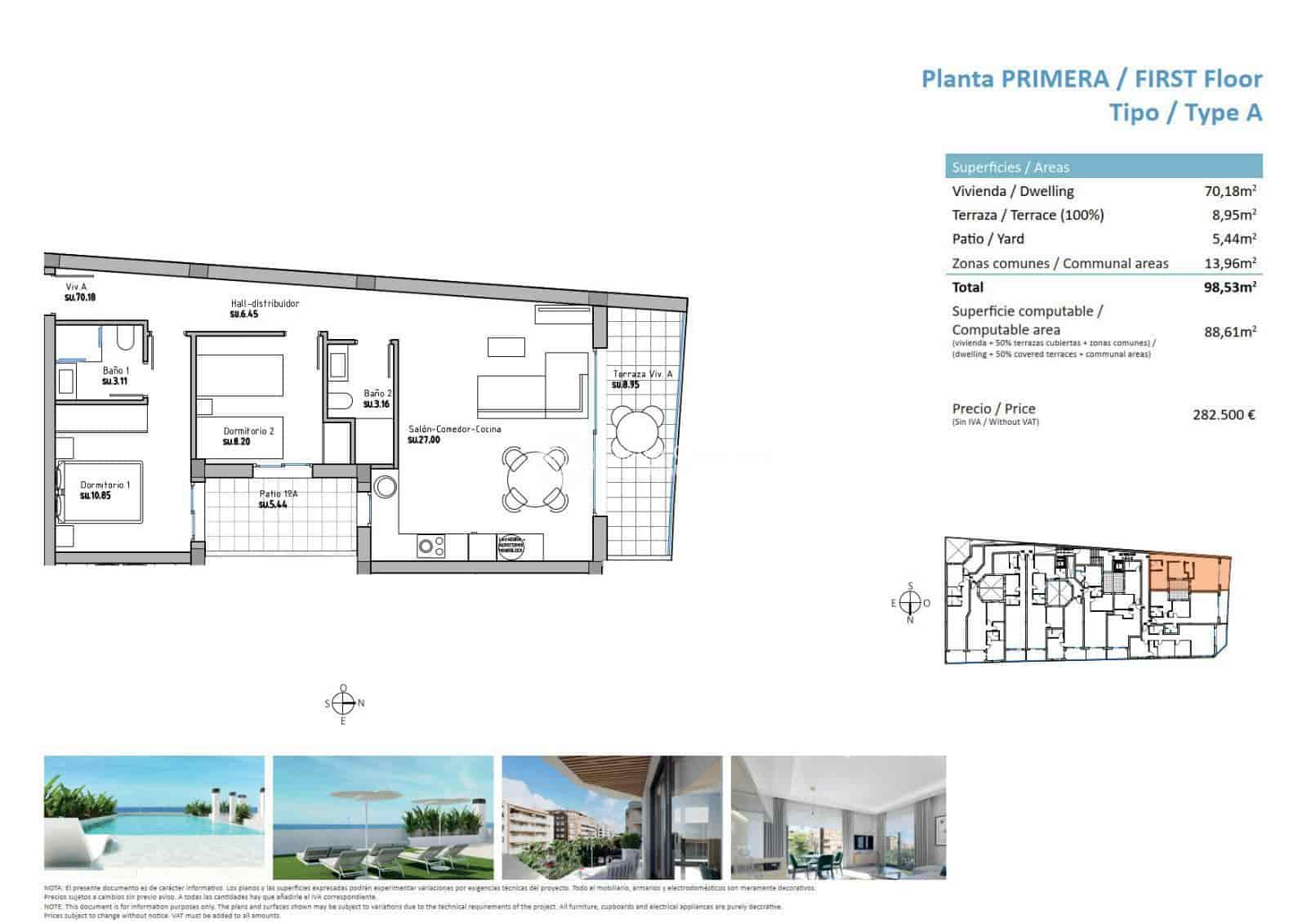 2 soveværelse Lejlighed til salg i Guardamar del Segura med swimmingpool garage - € 319.500 (Ref: 8903159)