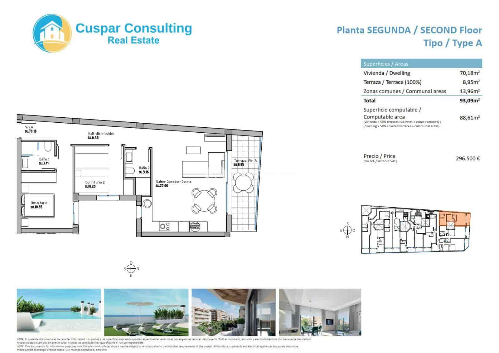 2 soveværelse Lejlighed til salg i Guardamar del Segura med swimmingpool garage - € 319.500 (Ref: 8903159)
