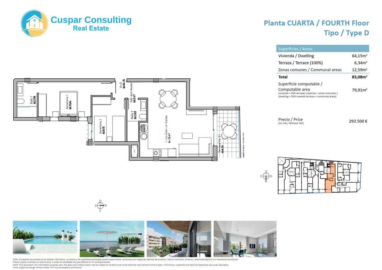 2 soveværelse Lejlighed til salg i Guardamar del Segura med swimmingpool garage - € 319.500 (Ref: 8903159)