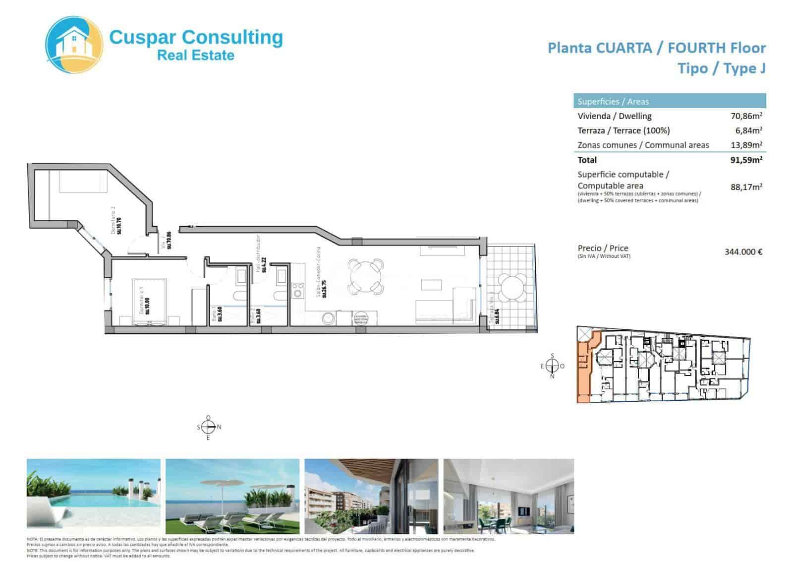 2 soveværelse Lejlighed til salg i Guardamar del Segura med swimmingpool garage - € 319.500 (Ref: 8903159)