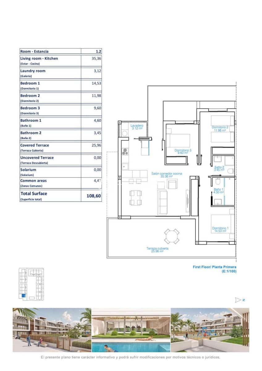 3 soverom Penthouse til salgs i Torre de la Horadada med svømmebasseng garasje - € 539 000 (Ref: 8934733)