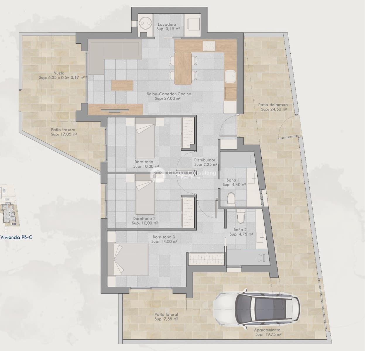 3 slaapkamer Penthouse te koop in Torre-Pacheco met zwembad garage - € 220.000 (Ref: 8981120)