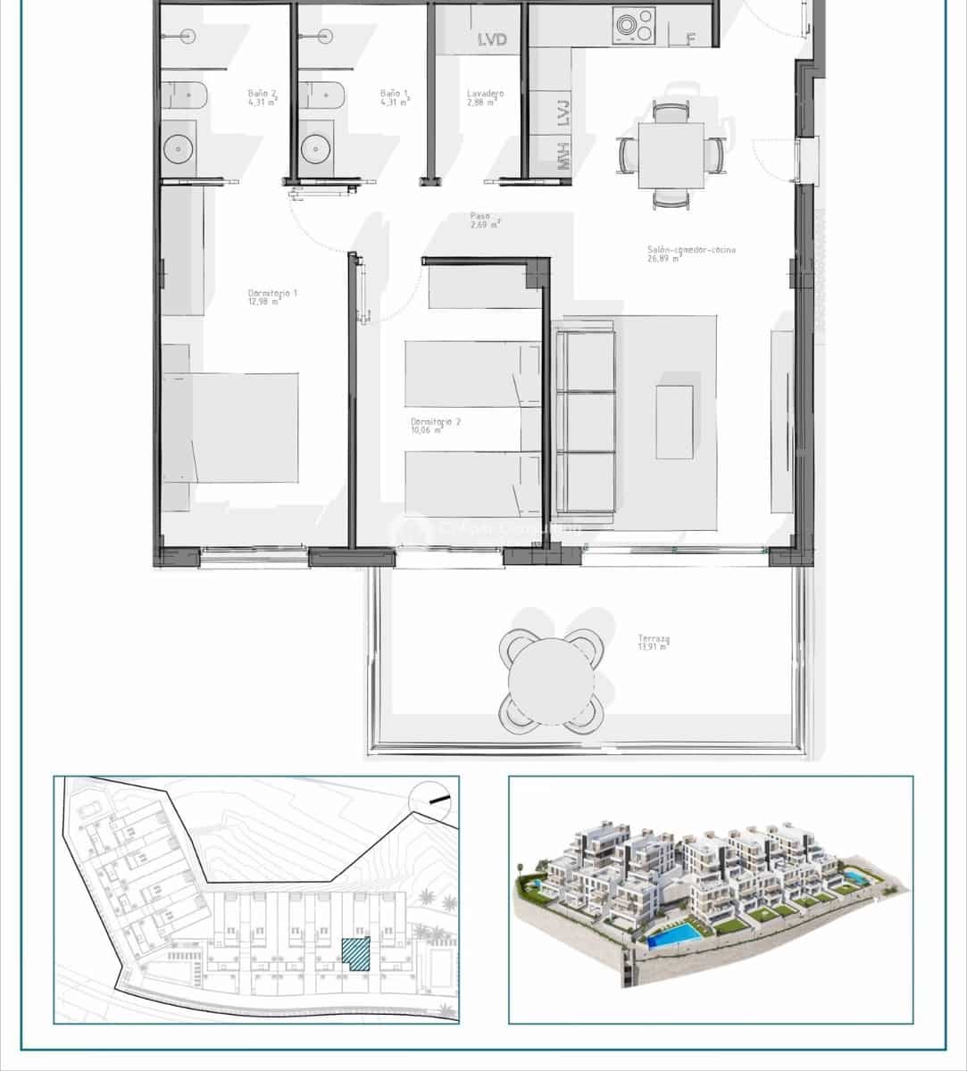 2 camera da letto Appartamento in vendita in Vera con piscina garage - 215.000 € (Rif: 9000307)