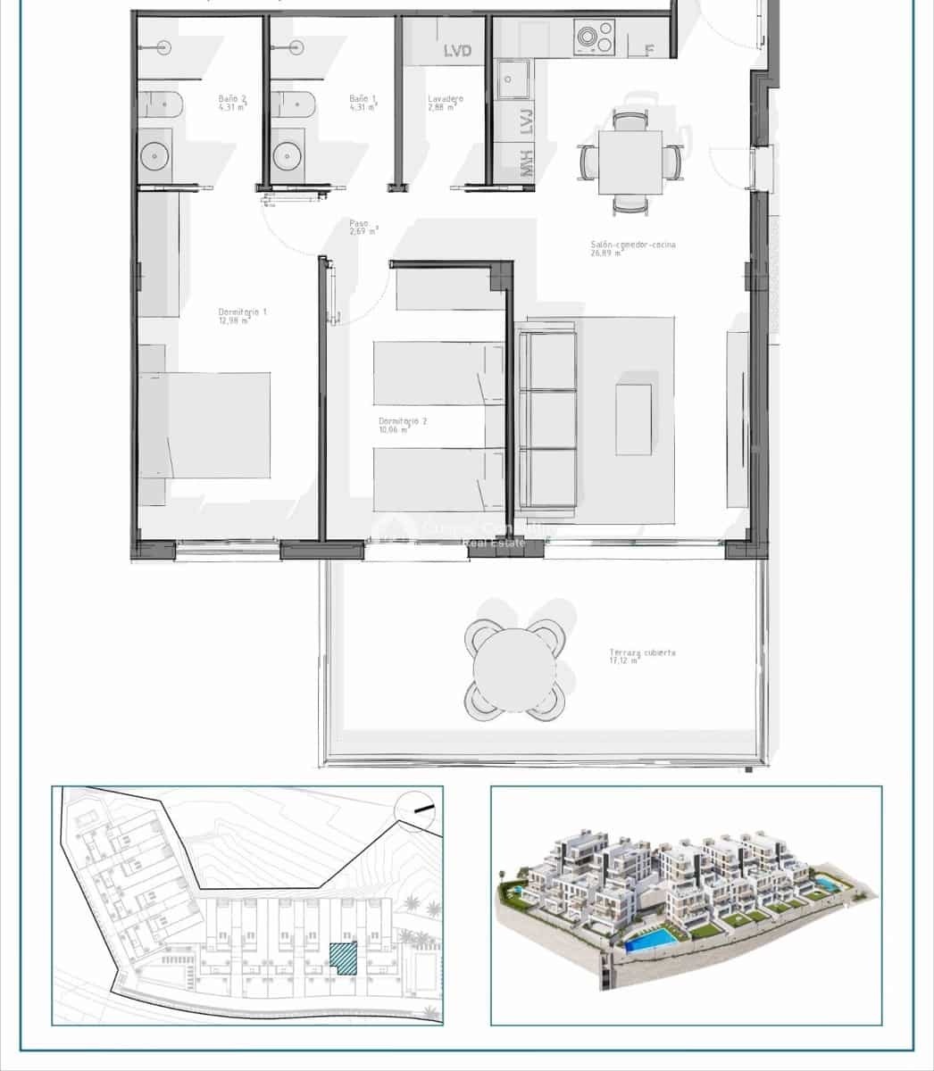 2 soverom Penthouse til salgs i Vera med svømmebasseng garasje - € 395 000 (Ref: 9000308)