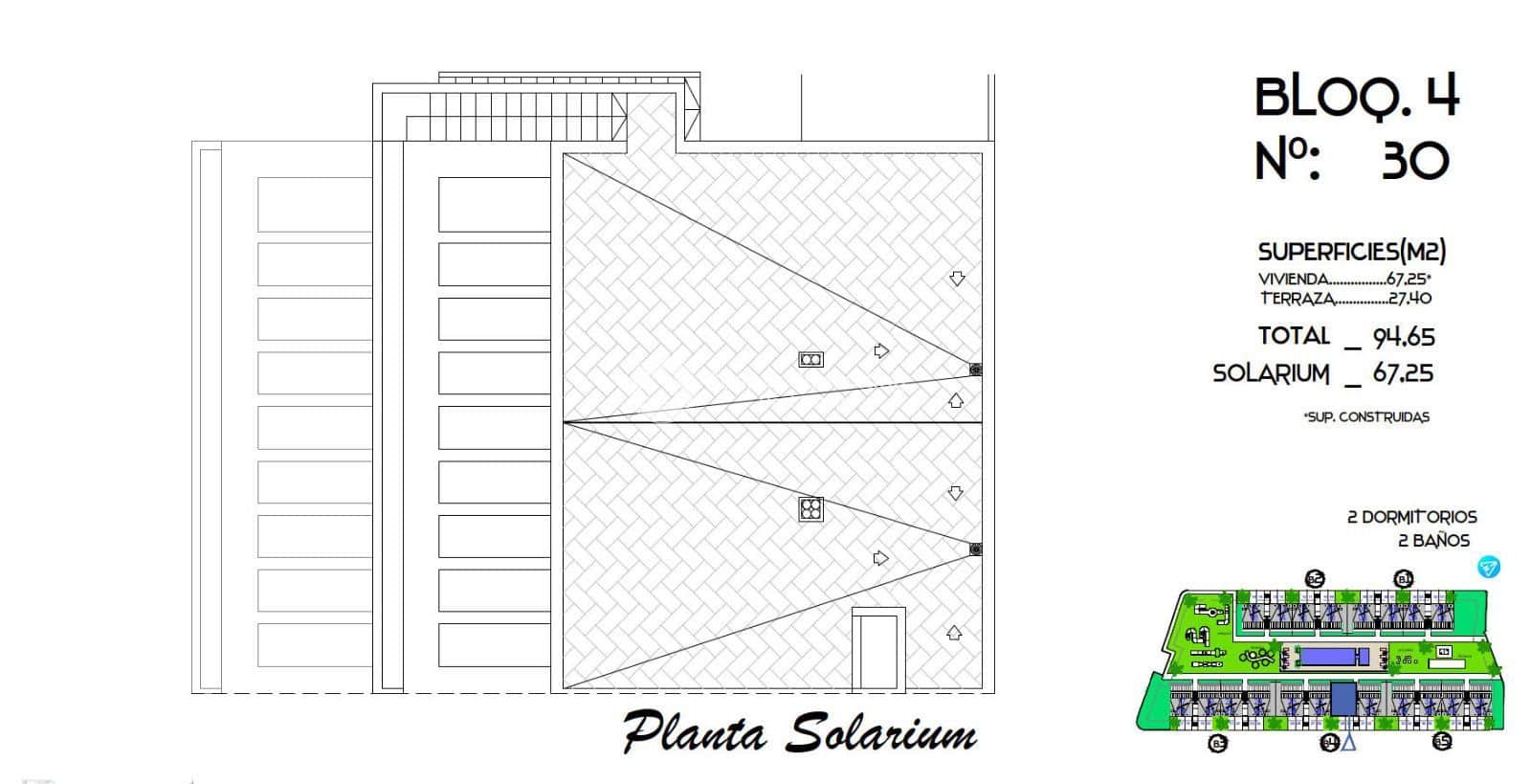 2 slaapkamer Penthouse te koop in Algorfa met zwembad garage - € 276.000 (Ref: 9000310)
