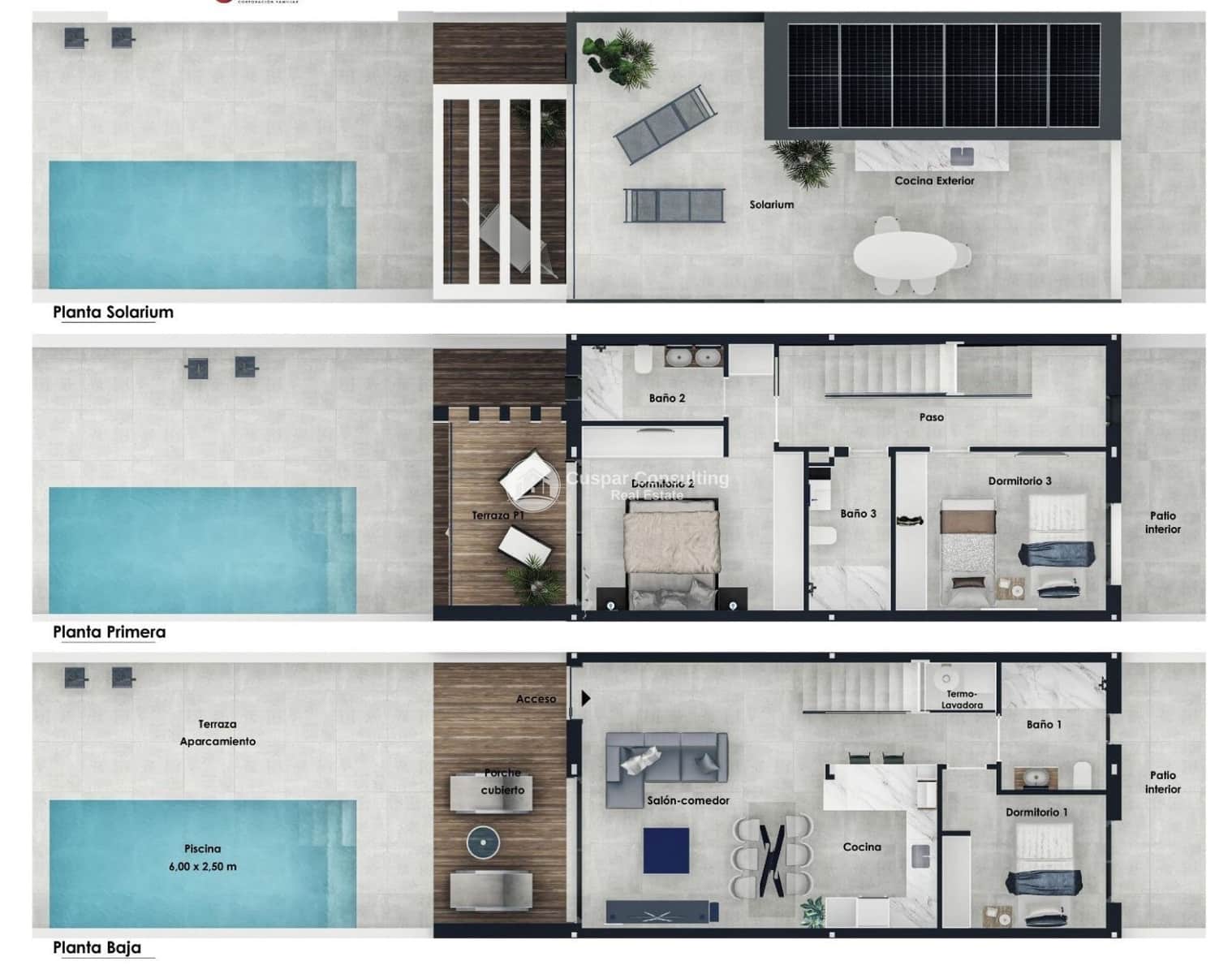 3 bedroom Townhouse for sale in Pilar de la Horadada with pool garage - € 385,000 (Ref: 9015498)