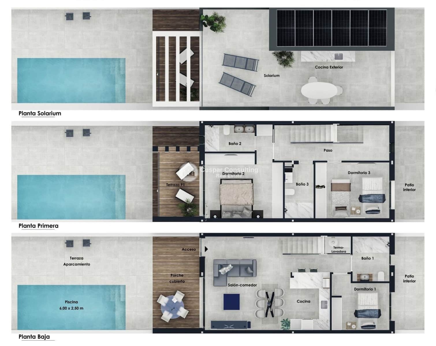 3 bedroom Townhouse for sale in Pilar de la Horadada with pool garage - € 385,000 (Ref: 9015498)