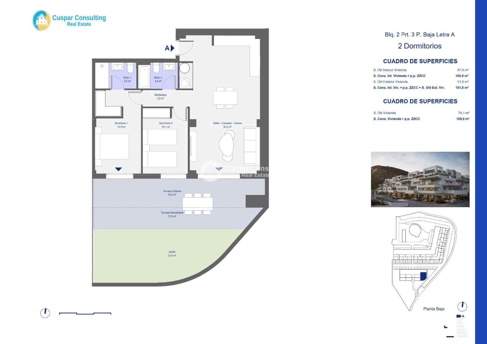 2 chambre Appartement à vendre à Pulpi avec piscine garage - 206 000 € (Ref: 9019301)