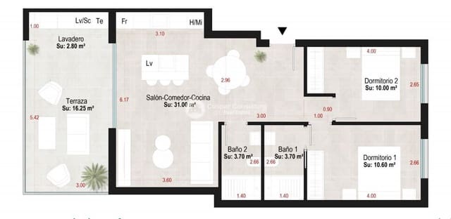 2 quarto Apartamento para venda em Alhama de Murcia com piscina garagem - 191 900 € (Ref: 9030492)
