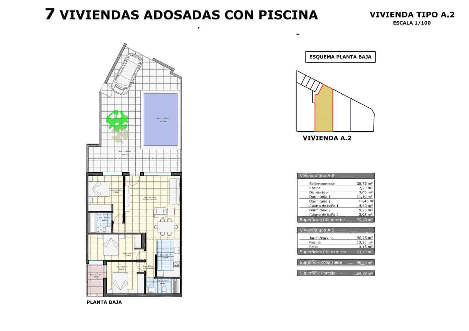 2 quarto Penthouse para venda em Pilar de la Horadada com piscina garagem - 299 900 € (Ref: 9076101)