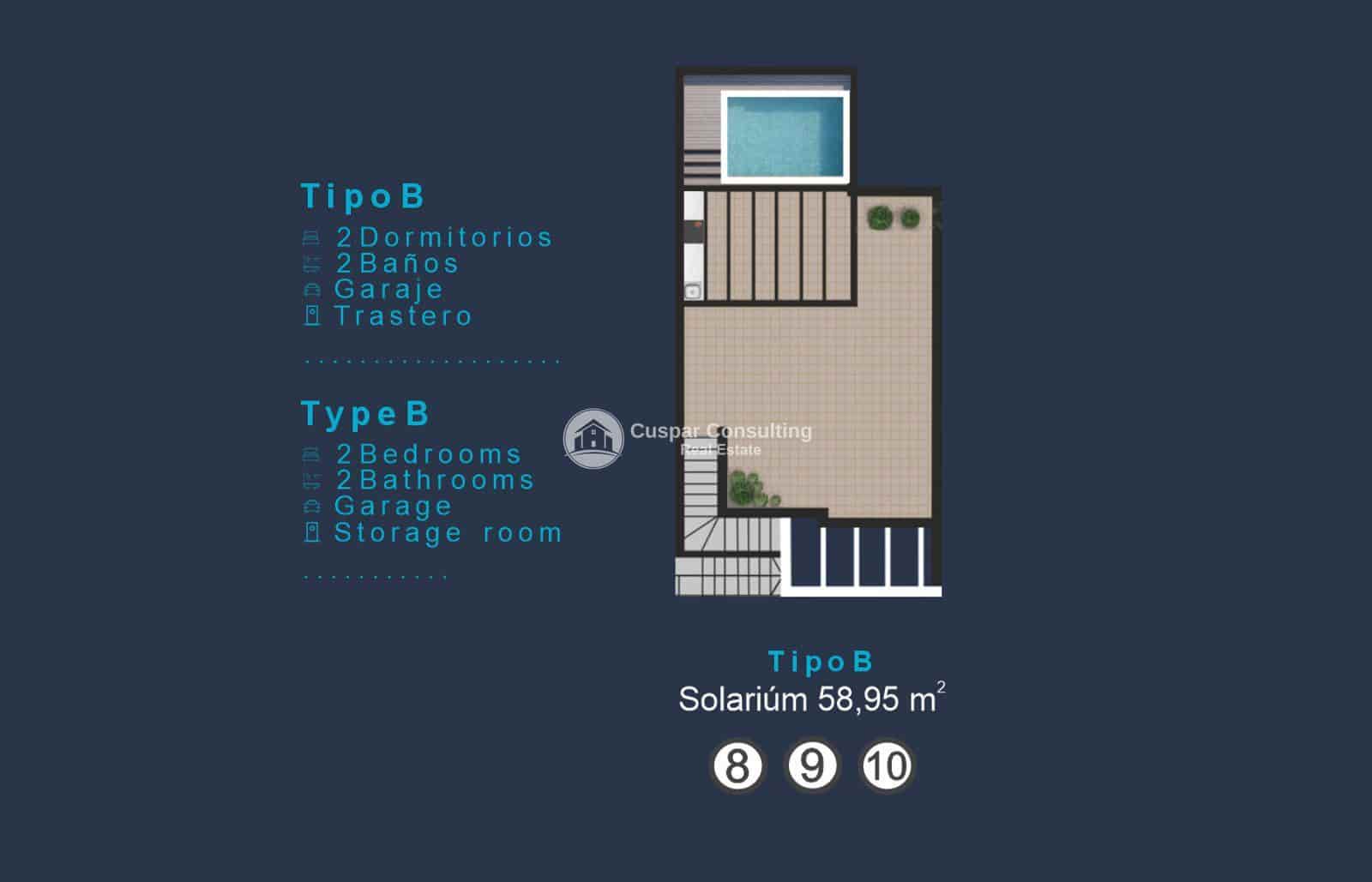 2 quarto Penthouse para venda em San Pedro del Pinatar com piscina garagem - 288 000 € (Ref: 9088299)