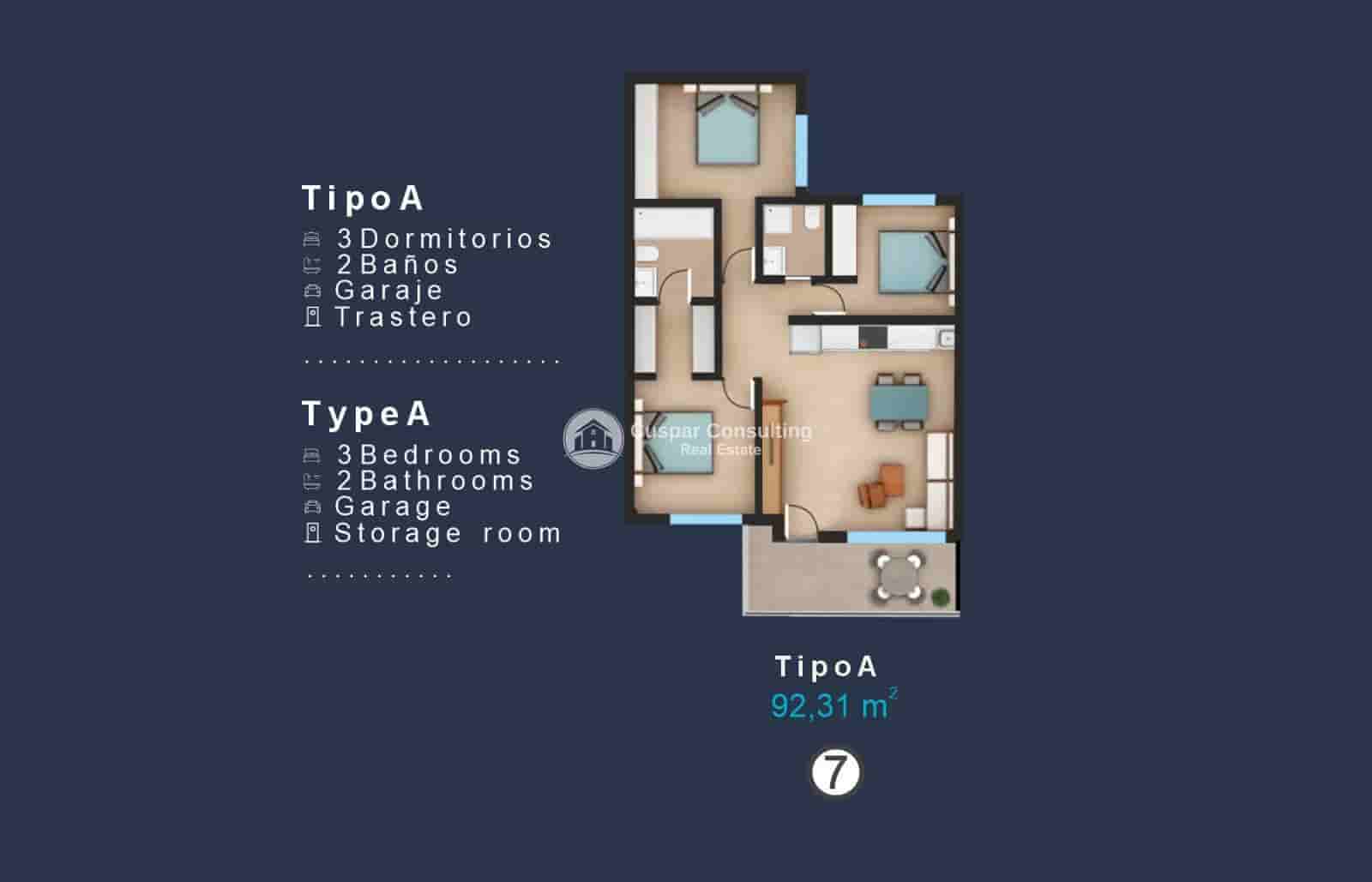 3 quarto Penthouse para venda em San Pedro del Pinatar com piscina garagem - 324 000 € (Ref: 9146137)
