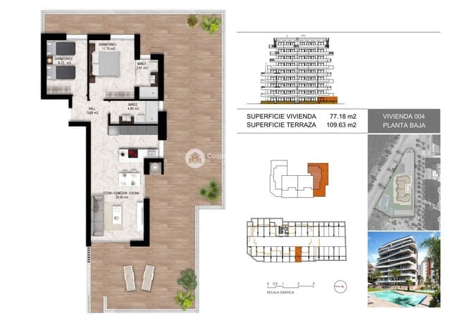 2 camera da letto Appartamento in vendita in Puerto Deportivo, Guardamar del Segura con piscina garage - 319.000 € (Rif: 9163150)