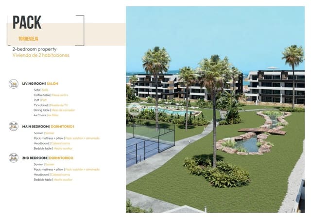 2 quarto Apartamento para venda em Los Balcones - Los Altos, Torrevieja com piscina garagem - 274 000 € (Ref: 9232045)