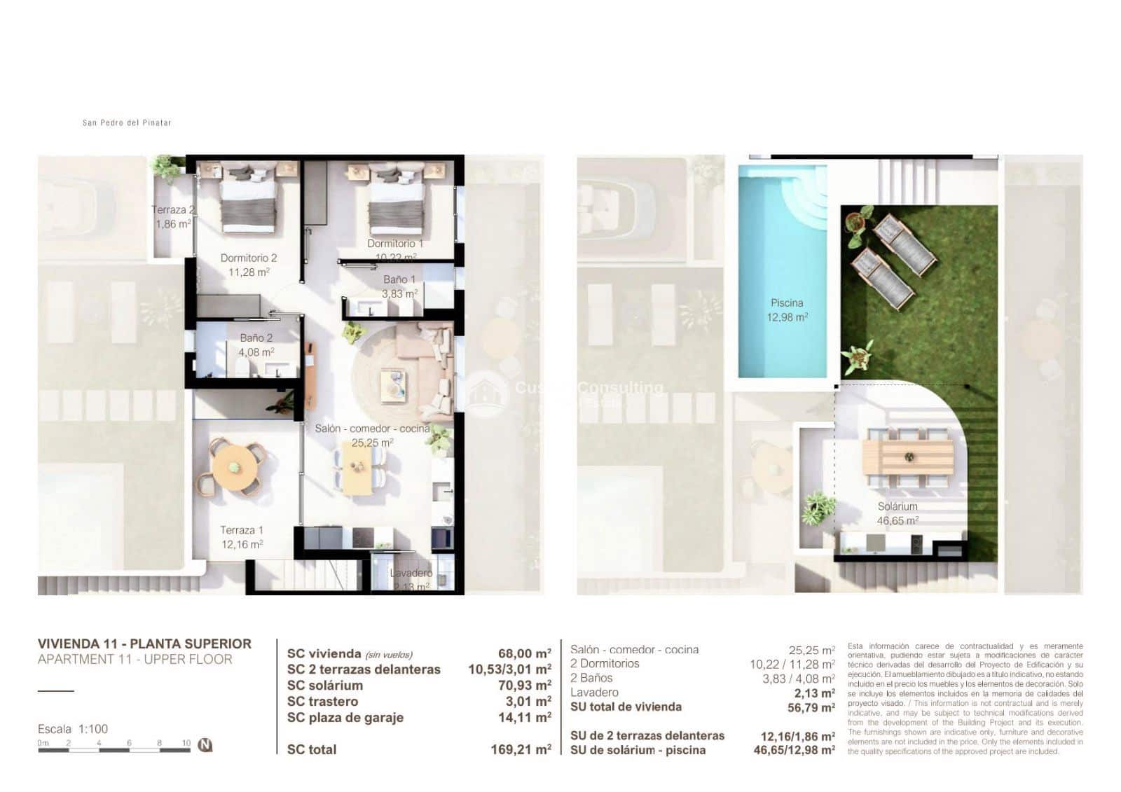 2 soveværelse Penthouse til salg i San Pedro del Pinatar med swimmingpool garage - € 290.000 (Ref: 9245752)