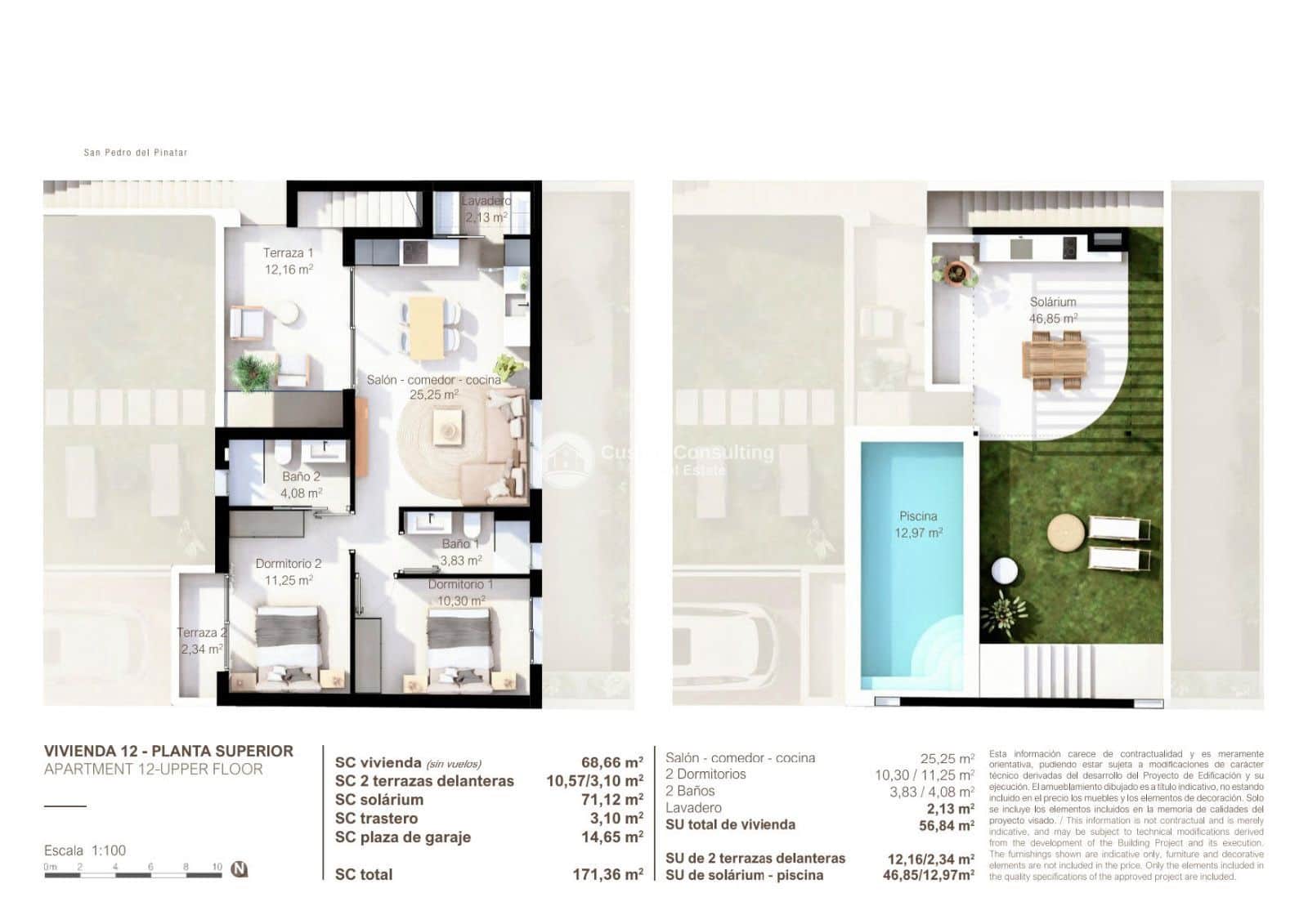 2 soveværelse Penthouse til salg i San Pedro del Pinatar med swimmingpool garage - € 290.000 (Ref: 9245752)