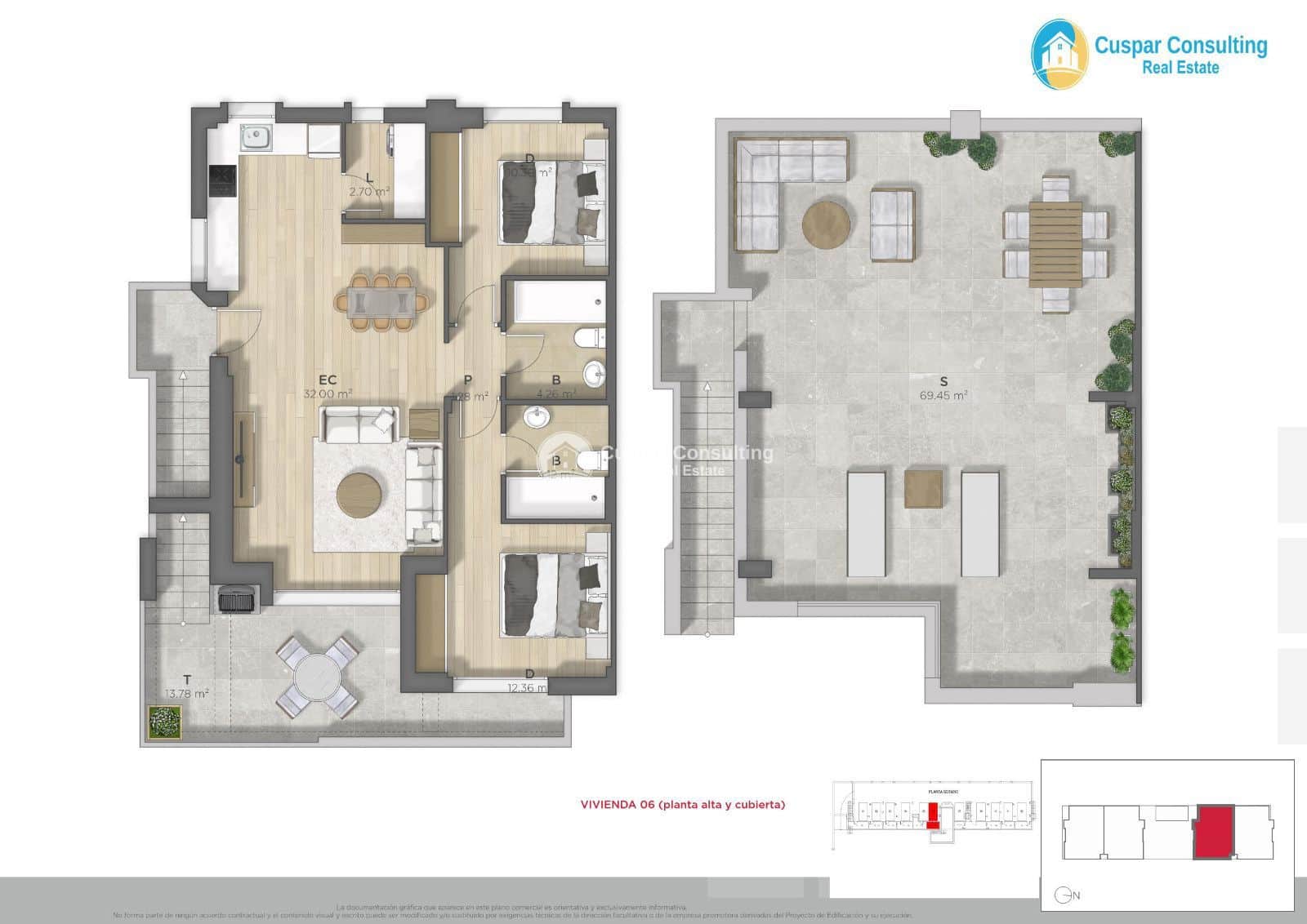 2 soveværelse Lejlighed til salg i La Azohia med swimmingpool garage - € 308.456 (Ref: 9248386)