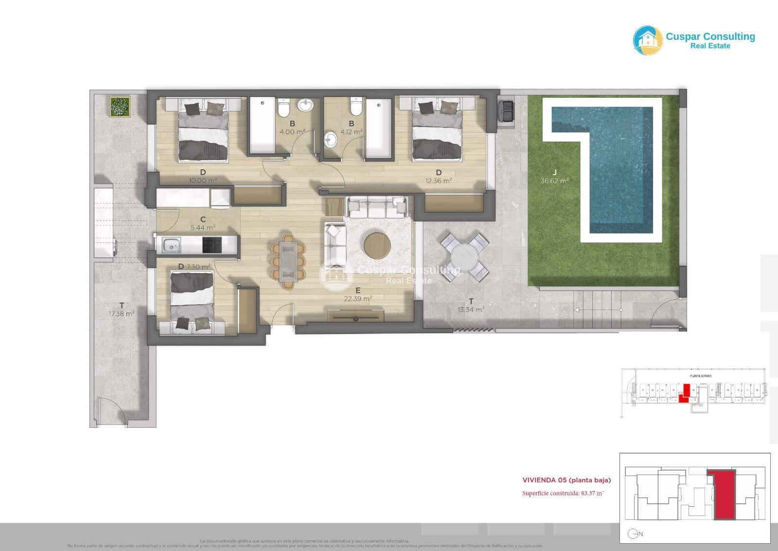 2 soveværelse Penthouse til salg i La Azohia med swimmingpool garage - € 308.456 (Ref: 9248387)